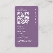 Carte De Visite Professionnel Moderne Simple Dusty Purple (Dos)