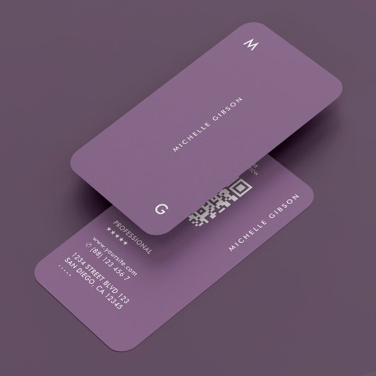 Carte De Visite Professionnel Moderne Simple Dusty Purple