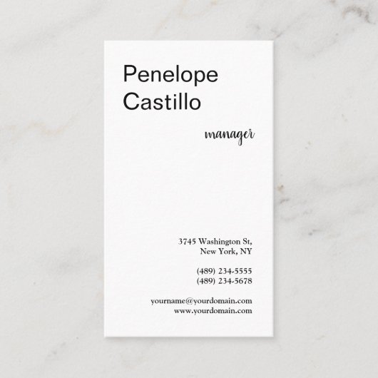 Carte De Visite Professionnel Moderne Simple Élégant Clair (Devant)