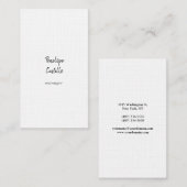 Carte De Visite Professionnel Moderne Simple Élégant Lin Premium (Devant / Derrière)
