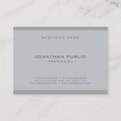 Carte De Visite Professionnel Moderne Simple Élégant Modèle gris (Dos)