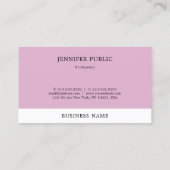 Carte De Visite Professionnel Moderne Simple Élégant Modèle violet (Dos)