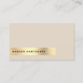 Carte De Visite Professionnel Moderne Simple Faux Or Métal Brossé (Devant)