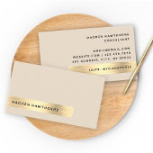 Carte De Visite Professionnel Moderne Simple Faux Or Métal Brossé