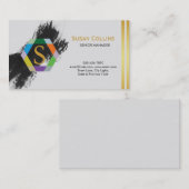 Carte De Visite Professionnel Moderne Simple Logo simple Hexagon (Devant / Derrière)
