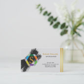 Carte De Visite Professionnel Moderne Simple Logo simple Hexagon (Debout devant)