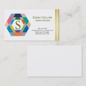 Carte De Visite Professionnel Moderne Simple Logo simple Hexagon (Devant / Derrière)