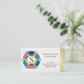 Carte De Visite Professionnel Moderne Simple Logo simple Hexagon (Debout devant)