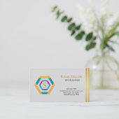 Carte De Visite Professionnel Moderne Simple Logo simple Hexagon (Debout devant)