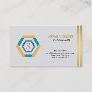 Carte De Visite Professionnel Moderne Simple Logo simple Hexagon