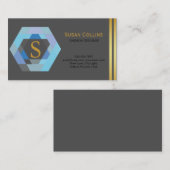 Carte De Visite Professionnel Moderne Simple Logo simple Hexagon (Devant / Derrière)