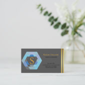 Carte De Visite Professionnel Moderne Simple Logo simple Hexagon (Debout devant)
