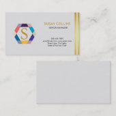 Carte De Visite Professionnel Moderne Simple Logo simple Hexagon (Devant / Derrière)