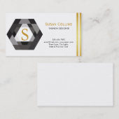 Carte De Visite Professionnel Moderne Simple Logo simple Hexagon (Devant / Derrière)