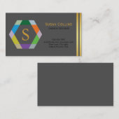 Carte De Visite Professionnel Moderne Simple Logo simple Hexagon (Devant / Derrière)