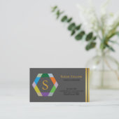 Carte De Visite Professionnel Moderne Simple Logo simple Hexagon (Debout devant)