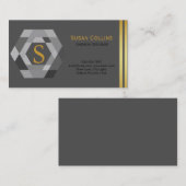 Carte De Visite Professionnel Moderne Simple Logo simple Hexagon (Devant / Derrière)