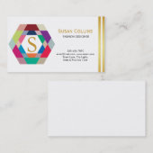 Carte De Visite Professionnel Moderne Simple Logo simple Hexagon (Devant / Derrière)