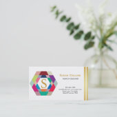 Carte De Visite Professionnel Moderne Simple Logo simple Hexagon (Debout devant)