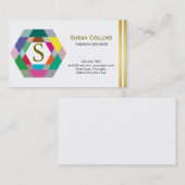 Carte De Visite Professionnel Moderne Simple Logo simple Hexagon (Devant / Derrière)