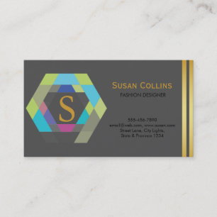 Carte De Visite Professionnel Moderne Simple Logo simple Hexagon