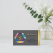 Carte De Visite Professionnel Moderne Simple Logo simple Hexagon (Debout devant)