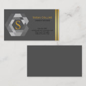 Carte De Visite Professionnel Moderne Simple Logo simple Hexagon (Devant / Derrière)