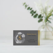 Carte De Visite Professionnel Moderne Simple Logo simple Hexagon (Debout devant)