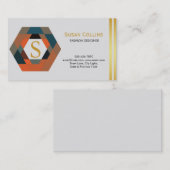 Carte De Visite Professionnel Moderne Simple Logo simple Hexagon (Devant / Derrière)