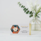 Carte De Visite Professionnel Moderne Simple Logo simple Hexagon (Debout devant)