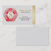 Carte De Visite Professionnel Moderne Simple Logo simple Hexagon (Devant / Derrière)