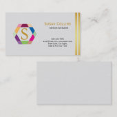 Carte De Visite Professionnel Moderne Simple Logo simple Hexagon (Devant / Derrière)