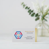 Carte De Visite Professionnel Moderne Simple Logo simple Hexagon (Debout devant)