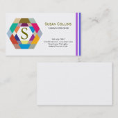 Carte De Visite Professionnel Moderne Simple Logo simple Hexagon (Devant / Derrière)