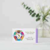 Carte De Visite Professionnel Moderne Simple Logo simple Hexagon (Debout devant)
