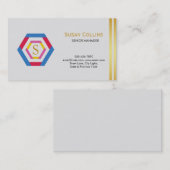 Carte De Visite Professionnel Moderne Simple Logo simple Hexagon (Devant / Derrière)