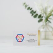 Carte De Visite Professionnel Moderne Simple Logo simple Hexagon (Debout devant)
