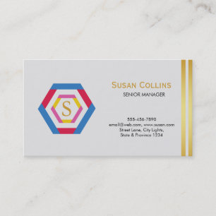 Carte De Visite Professionnel Moderne Simple Logo simple Hexagon