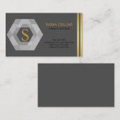 Carte De Visite Professionnel Moderne Simple Logo simple Hexagon (Devant / Derrière)