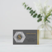 Carte De Visite Professionnel Moderne Simple Logo simple Hexagon (Debout devant)