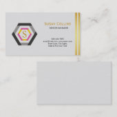 Carte De Visite Professionnel Moderne Simple Logo simple Hexagon (Devant / Derrière)
