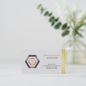 Carte De Visite Professionnel Moderne Simple Logo simple Hexagon (Debout devant)