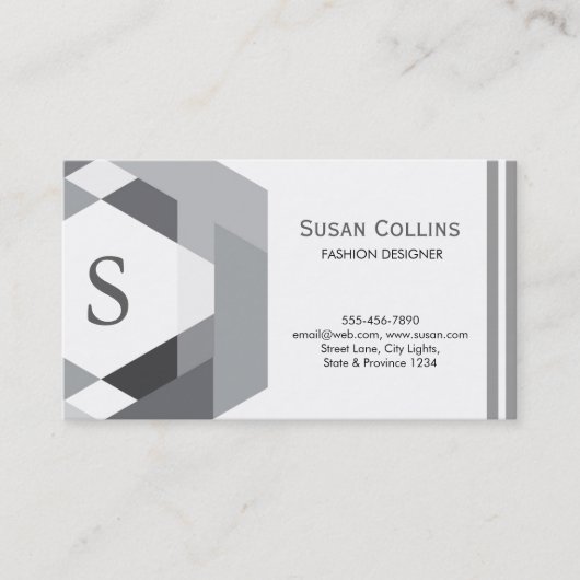 Carte De Visite Professionnel Moderne Simple Logo simple Monogramm (Devant)