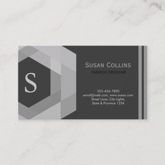 Carte De Visite Professionnel Moderne Simple Logo simple Monogramm (Devant)