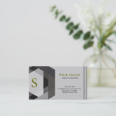 Carte De Visite Professionnel Moderne Simple Logo simple Monogramm (Debout devant)