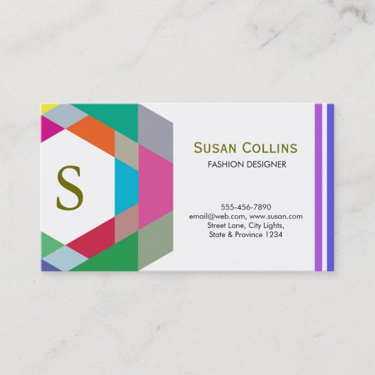 Carte De Visite Professionnel Moderne Simple Logo simple Monogramm (Devant)