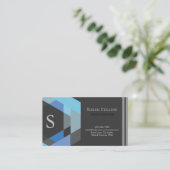 Carte De Visite Professionnel Moderne Simple Logo simple Monogramm (Debout devant)