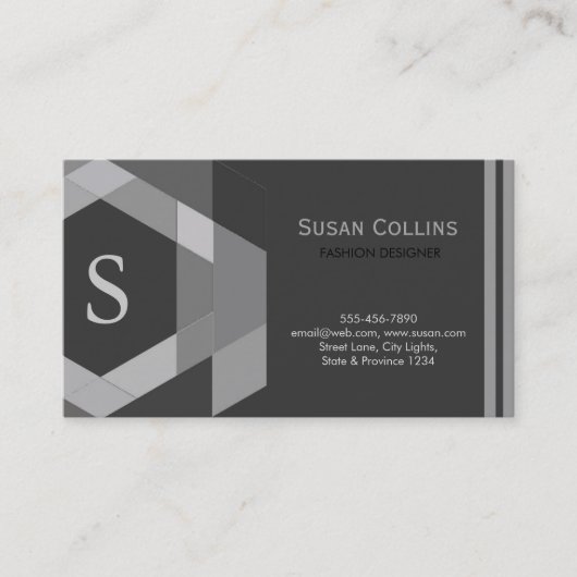 Carte De Visite Professionnel Moderne Simple Logo simple Monogramm (Devant)