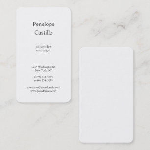 Carte De Visite Professionnel Moderne Simple Minimaliste Plain