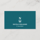Carte De Visite Professionnel Moderne Simple Minimaliste Turquoise (Devant)